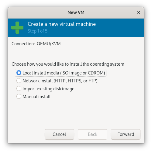 Create a New VM - 1 of 5