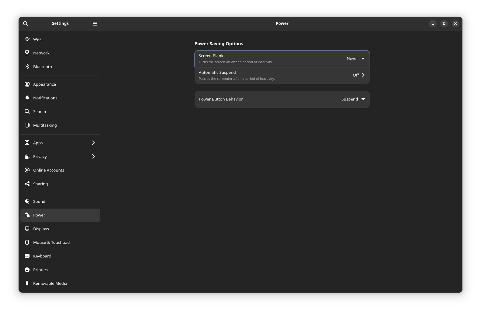 Power Setting Idle